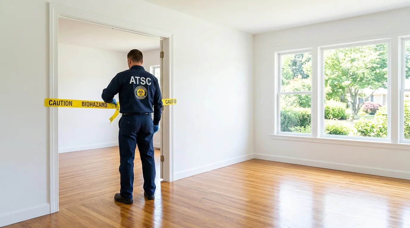 Certified biohazard cleanup crew performing Decomposition Cleanup in Powder Springs
